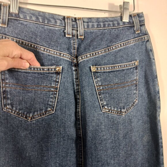 Liz Claiborne Size 10 Denim Skirt, Fray Hem, Zip Fly, Western, Casual, Classic - Picture 9 of 16
